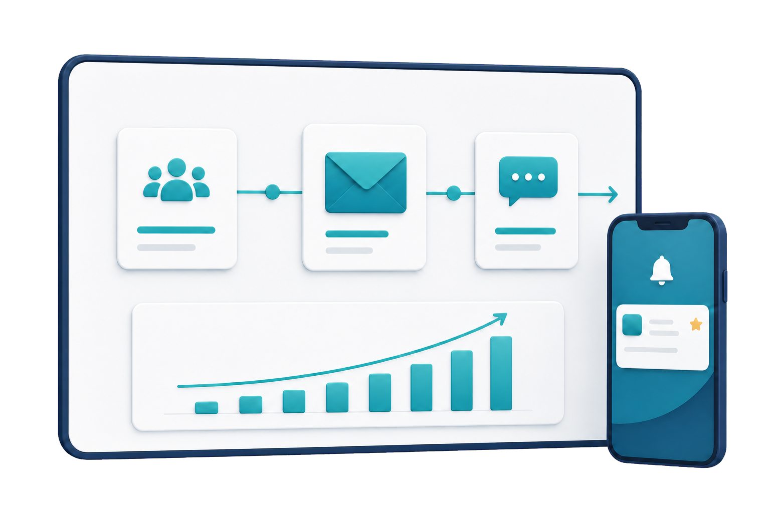 Campaign analytics dashboard showing engagement and performance